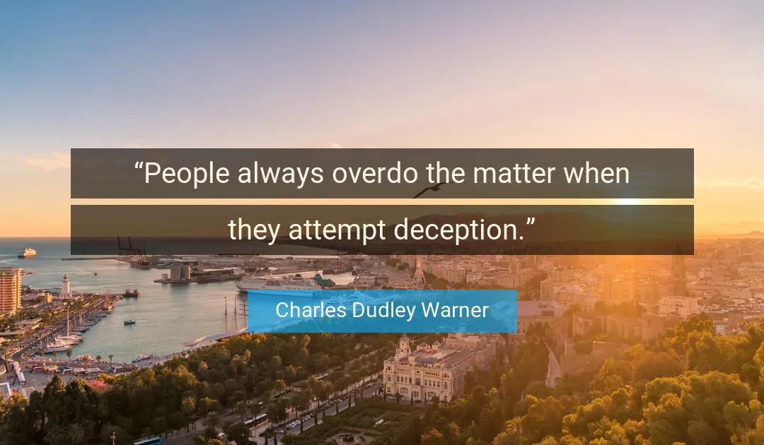 Quote About People By Charles Dudley Warner