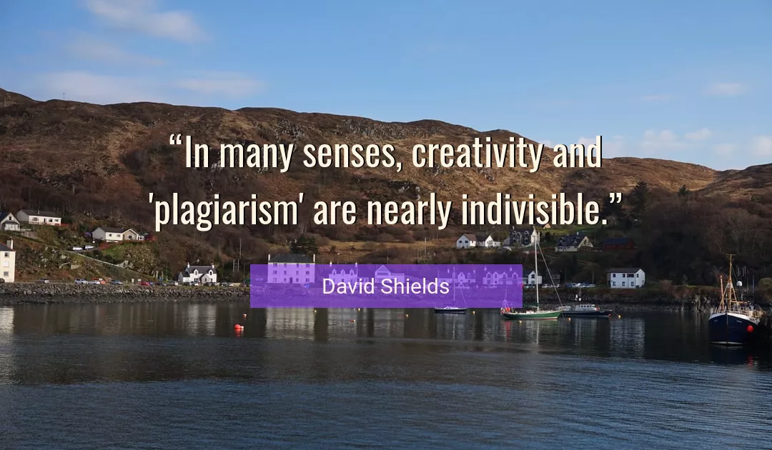 Quote About Creativity By David Shields
