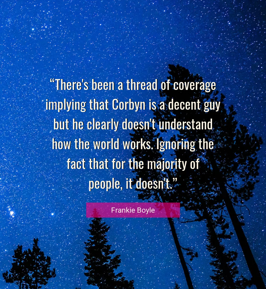 Quote About World By Frankie Boyle