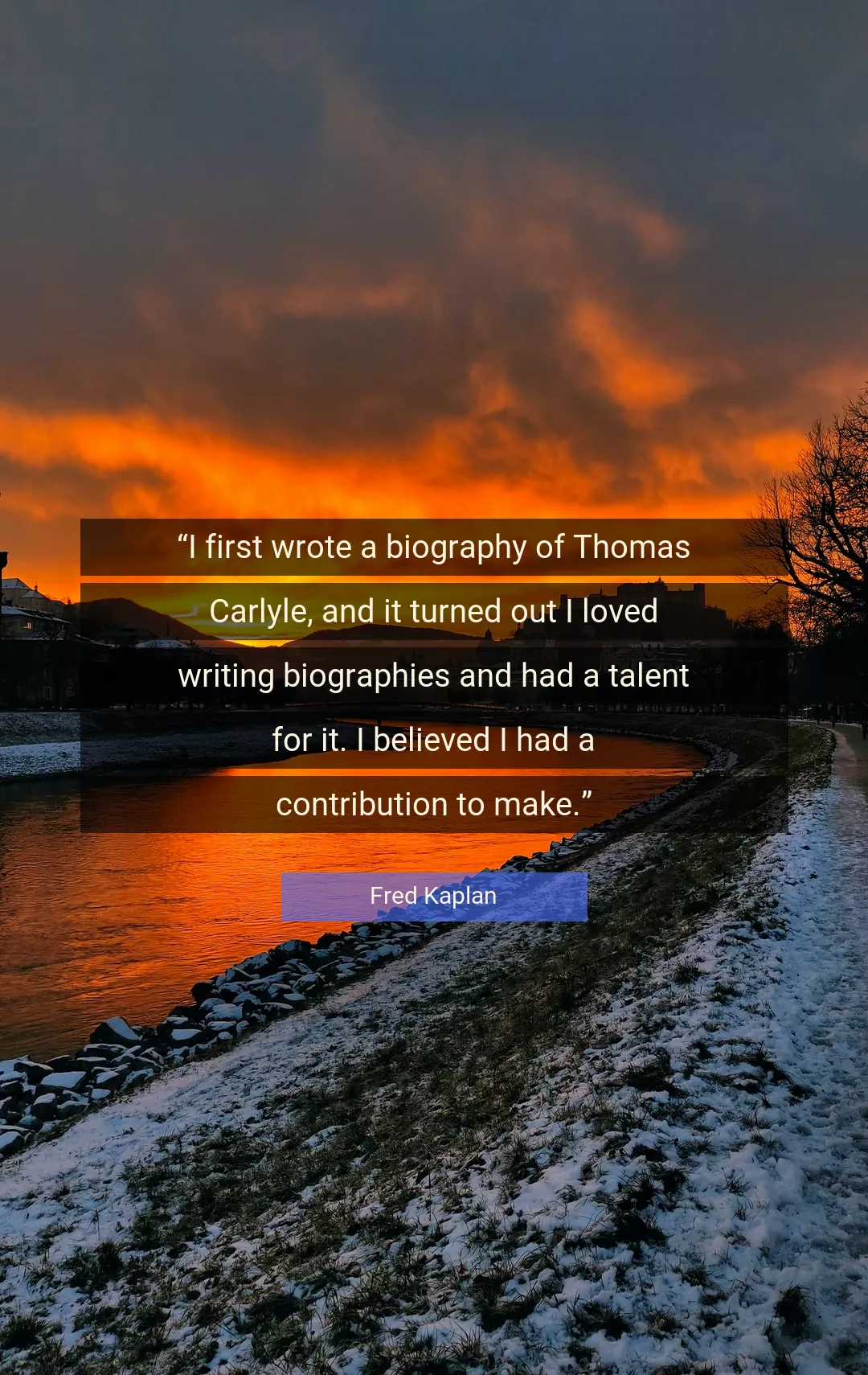 Quote About Talent By Fred Kaplan