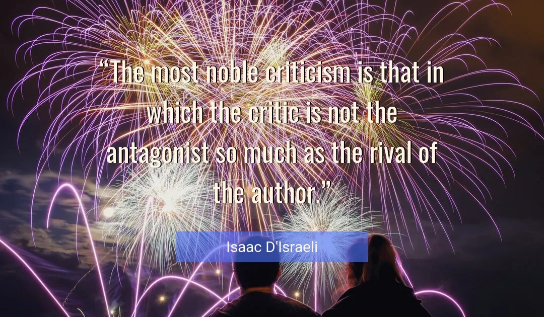 Quote About Criticism By Isaac D'Israeli