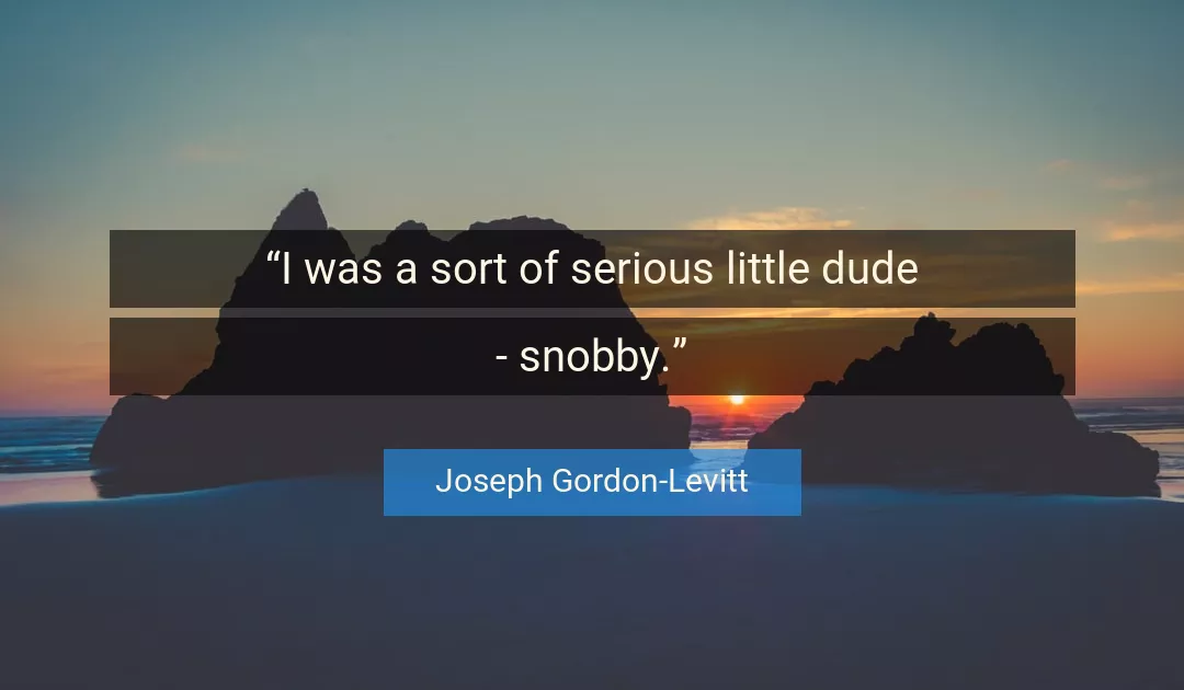 Quote About Serious By Joseph Gordon-Levitt