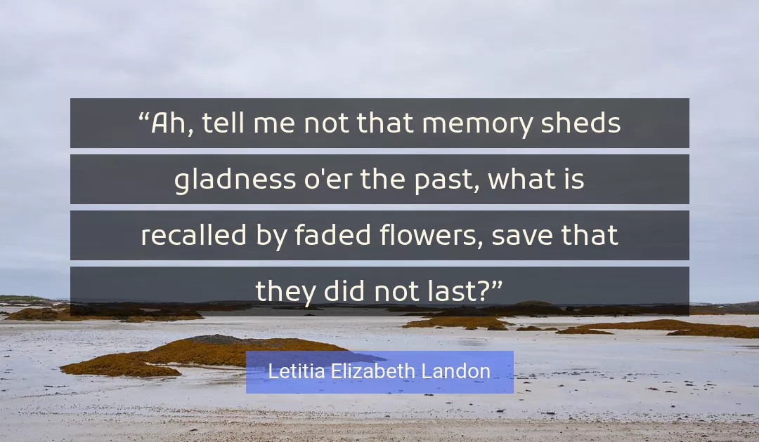 Quote About Me By Letitia Elizabeth Landon