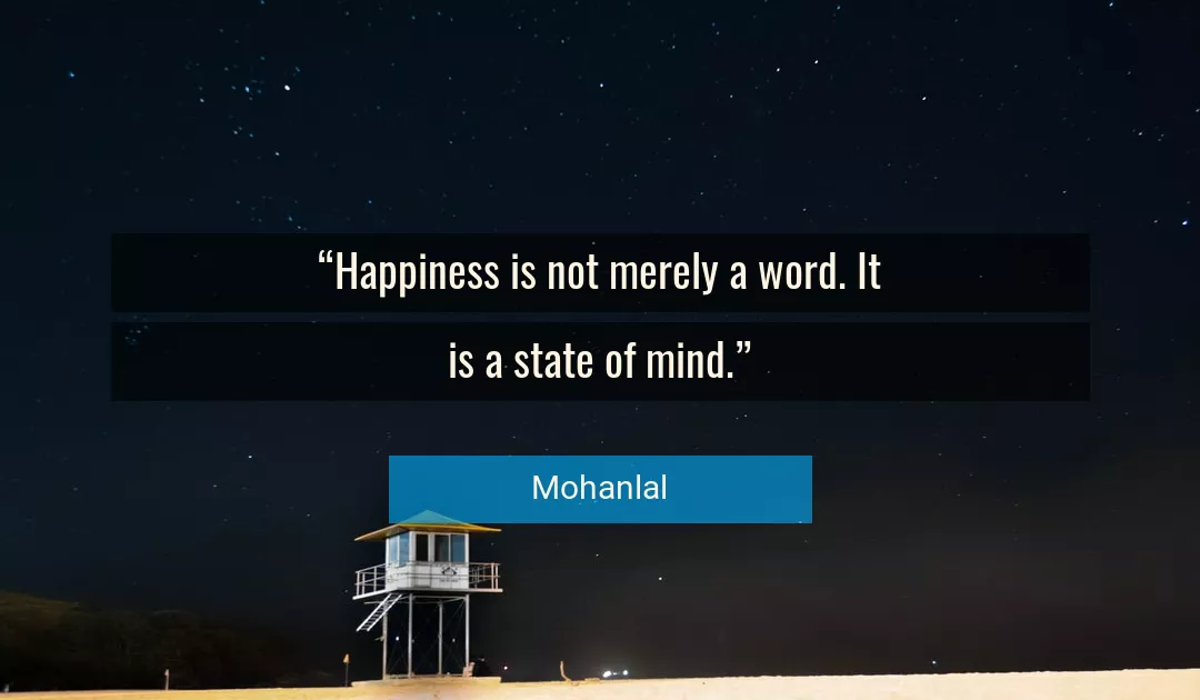 Quote About Happiness By Mohanlal