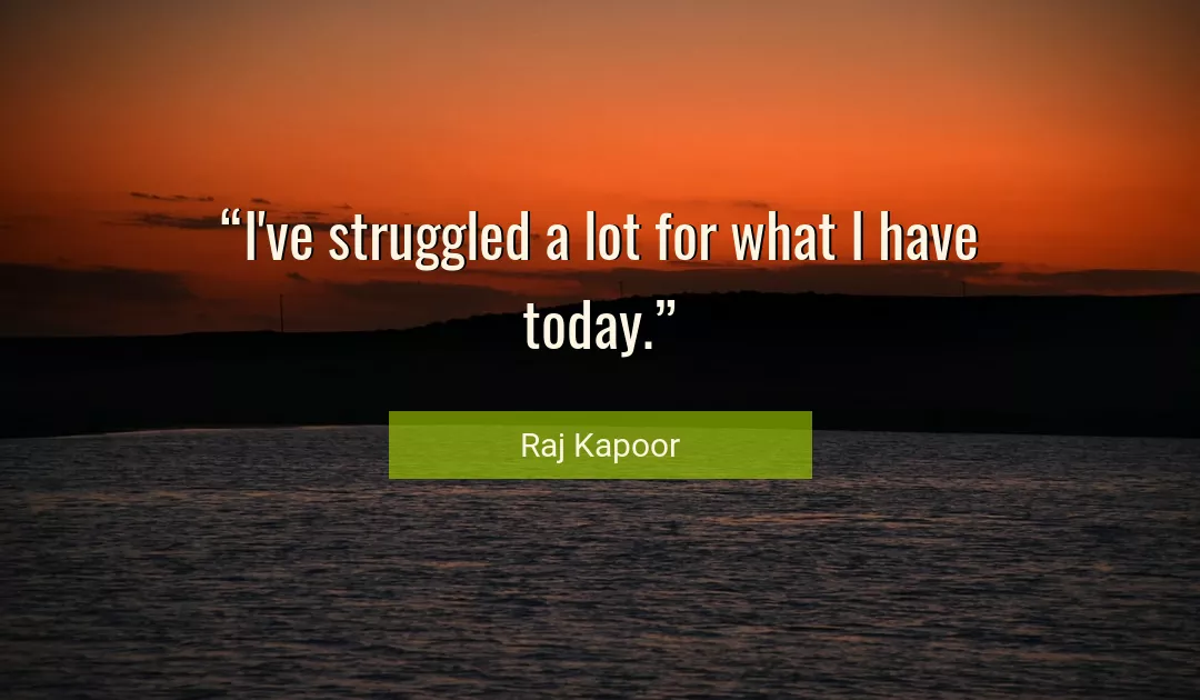 Quote About Today By Raj Kapoor