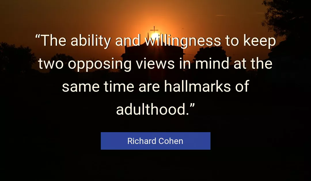 Quote About Time By Richard Cohen