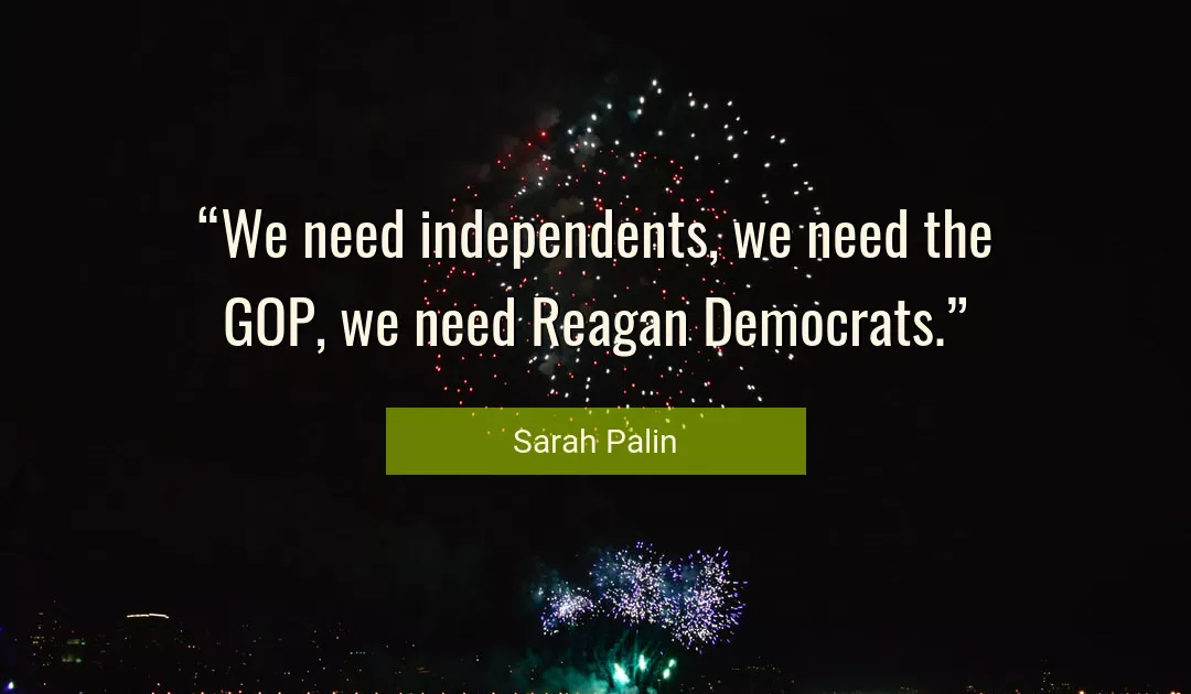 Quote About Need By Sarah Palin