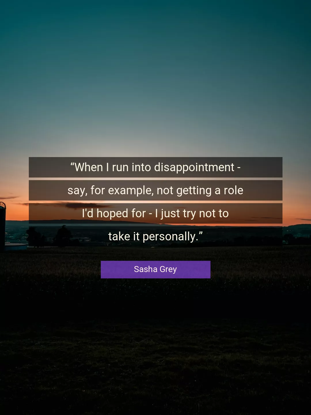 Quote About Disappointment By Sasha Grey