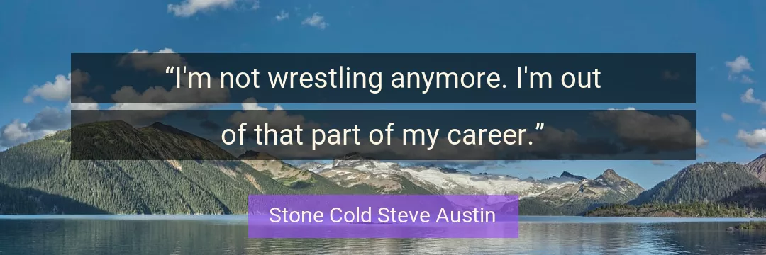 Quote About Career By Stone Cold Steve Austin
