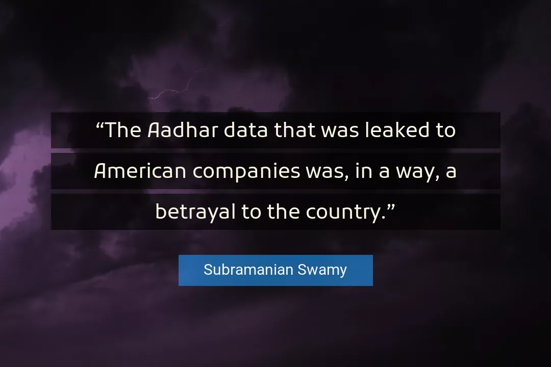 Quote About Country By Subramanian Swamy