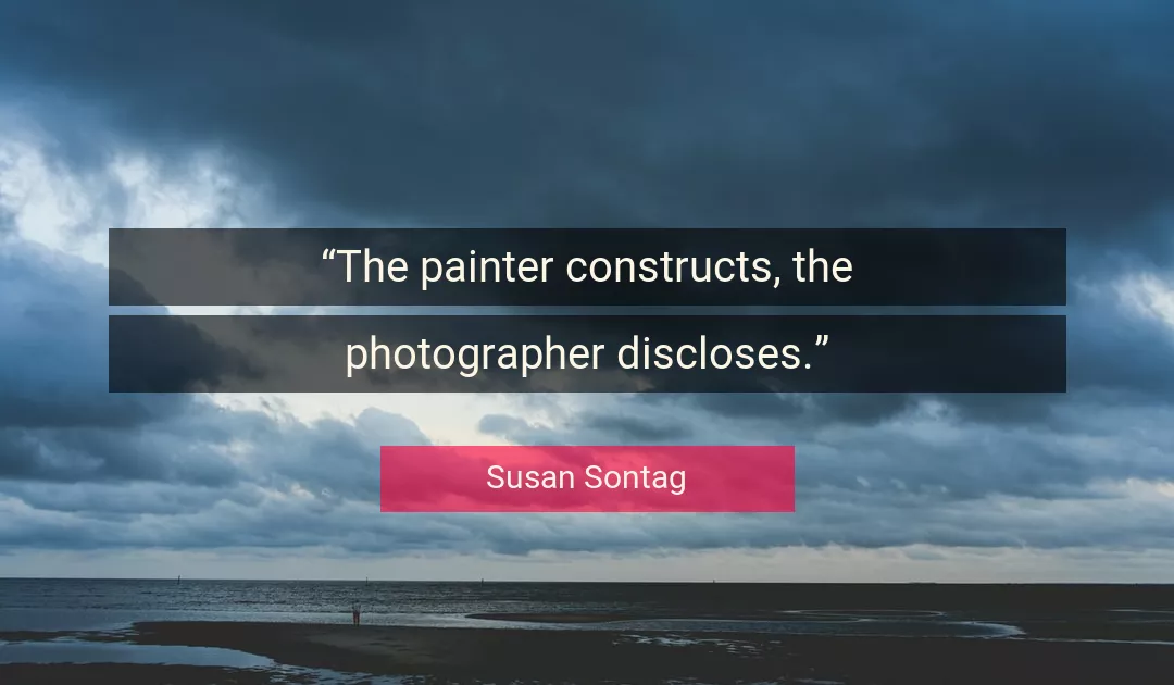 Quote About Painter By Susan Sontag