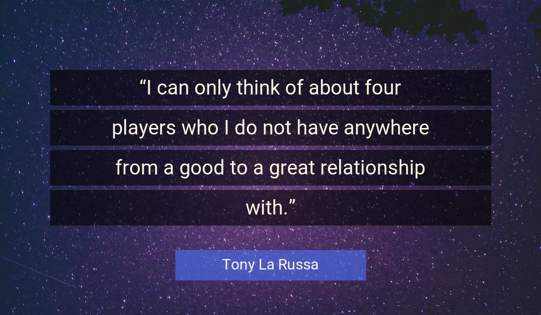 Quote About Good By Tony La Russa