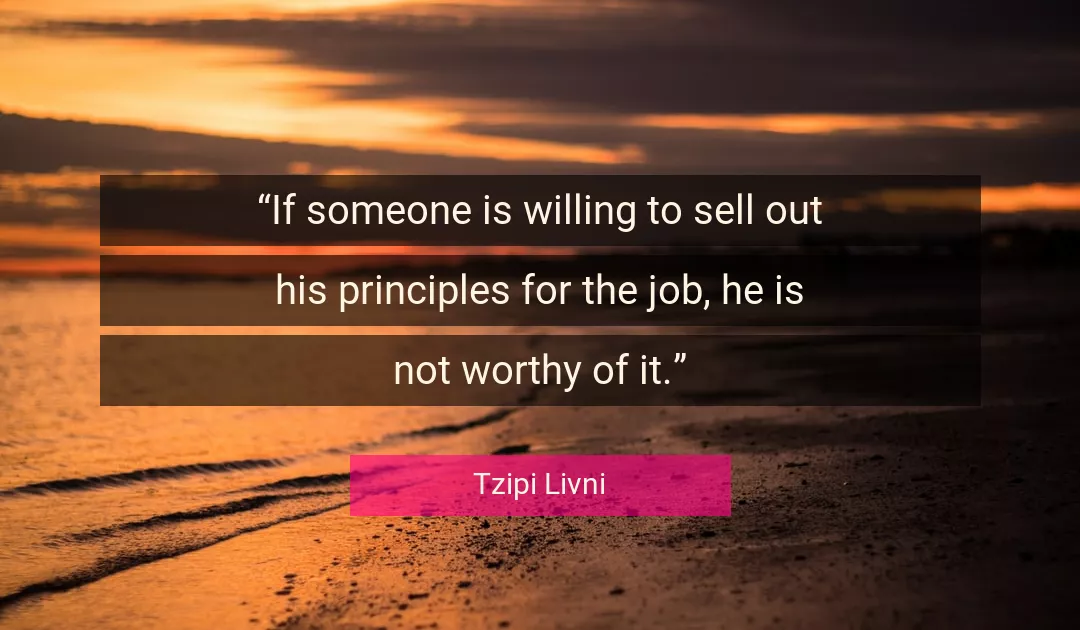 Quote About Job By Tzipi Livni